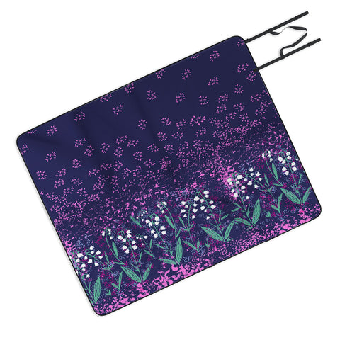 Joy Laforme Lilly Of The Valley In Purple Picnic Blanket