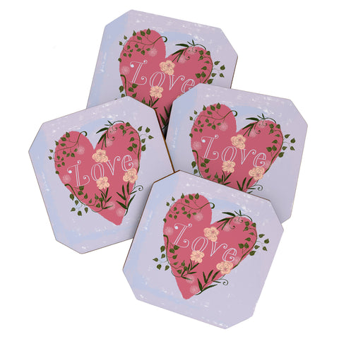 Joy Laforme Love your Valentine Coaster Set