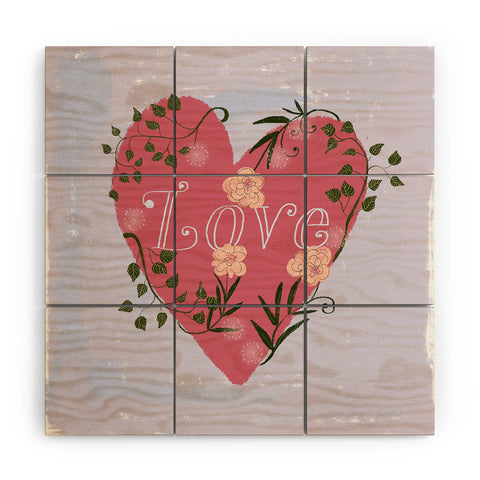Joy Laforme Love your Valentine Wood Wall Mural