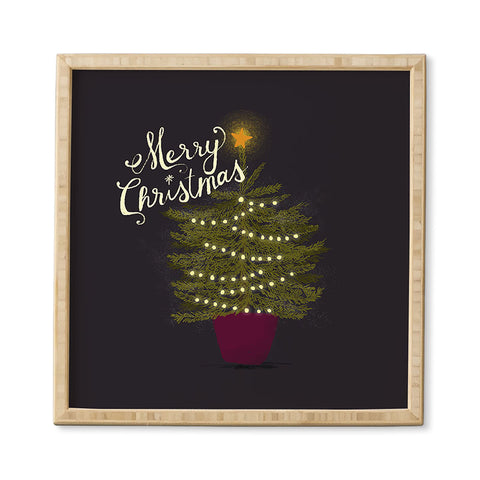 Joy Laforme Merry Christmas Little Tree Framed Wall Art