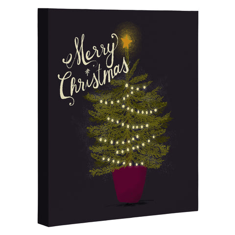 Joy Laforme Merry Christmas Little Tree Art Canvas