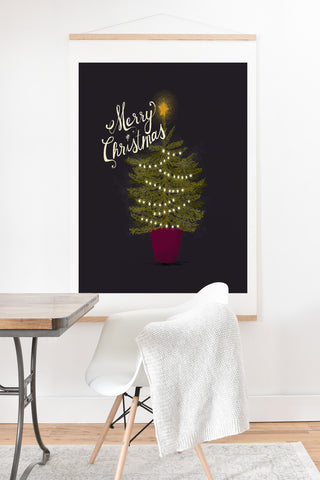 Joy Laforme Merry Christmas Little Tree Art Print And Hanger