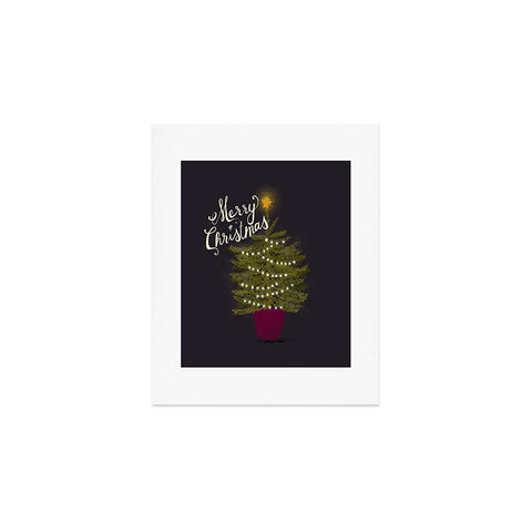 Joy Laforme Merry Christmas Little Tree Art Print