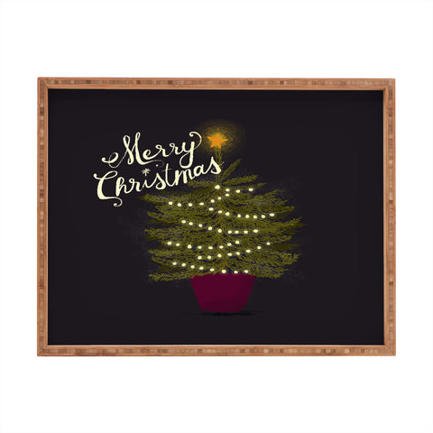 Joy Laforme Merry Christmas Little Tree Rectangular Tray