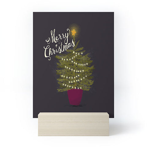 Joy Laforme Merry Christmas Little Tree Mini Art Print