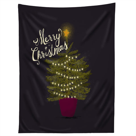Joy Laforme Merry Christmas Little Tree Tapestry