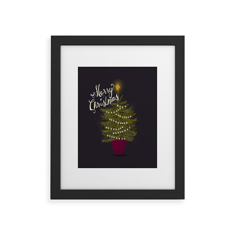 Joy Laforme Merry Christmas Little Tree Framed Art Print