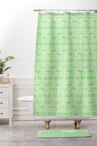 Joy Laforme Mexican Flora In Green Shower Curtain And Mat
