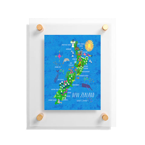 Joy Laforme New Zealand Map Floating Acrylic Print