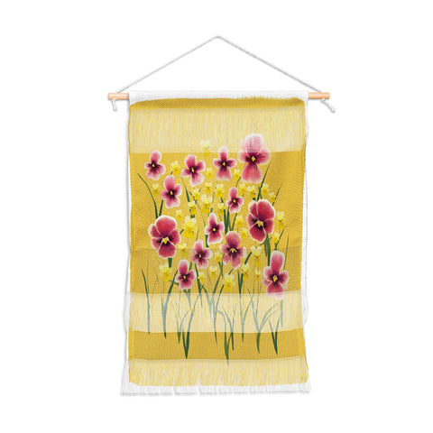 Joy Laforme Pansies in Pink and Chartreuse Wall Hanging Portrait