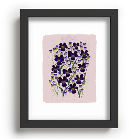 Joy Laforme Pansies in Purple and Yellow Recessed Framing Rectangle