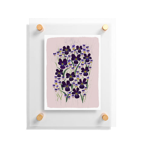 Joy Laforme Pansies in Purple and Yellow Floating Acrylic Print