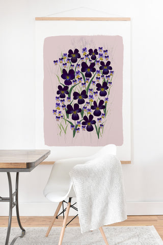 Joy Laforme Pansies in Purple and Yellow Art Print And Hanger