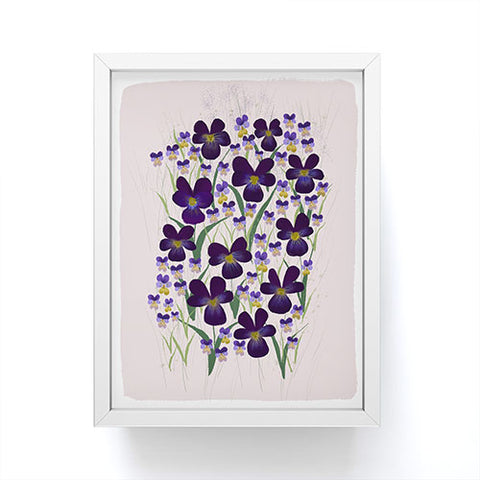 Joy Laforme Pansies in Purple and Yellow Framed Mini Art Print