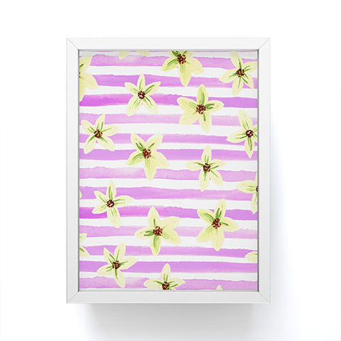 Joy Laforme Pansy Blooms On Stripes II Framed Mini Art Print