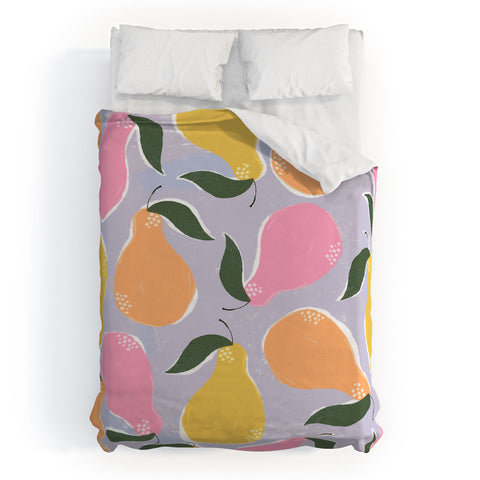 Joy Laforme Pear Confetti Duvet Cover