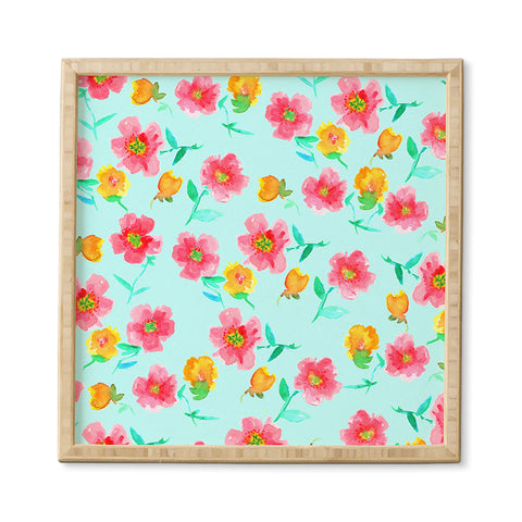 Joy Laforme Peonies And Tulips In Blue Framed Wall Art