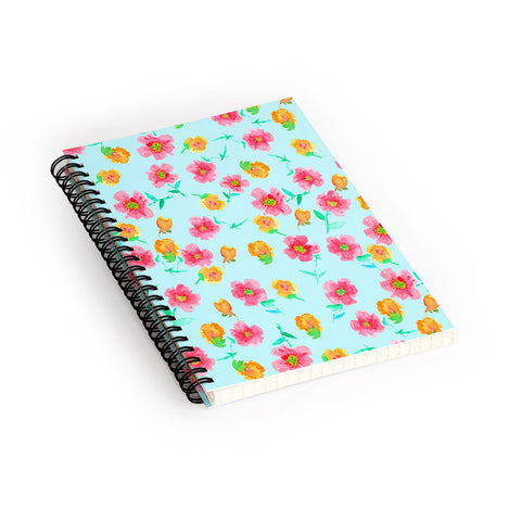 Joy Laforme Peonies And Tulips In Blue Spiral Notebook