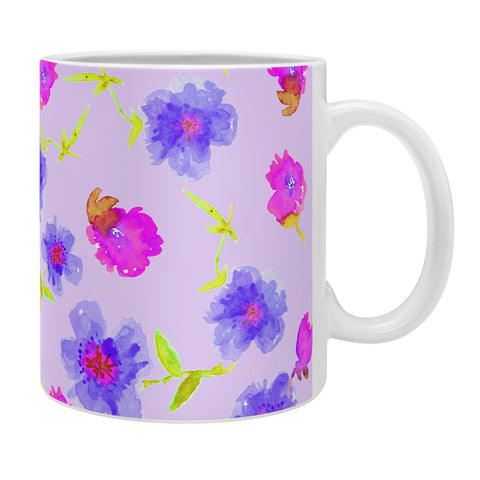 Joy Laforme Peonies And Tulips In Periwinkle Coffee Mug