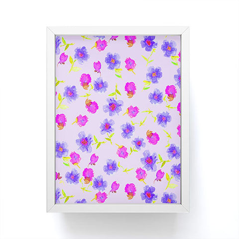Joy Laforme Peonies And Tulips In Periwinkle Framed Mini Art Print