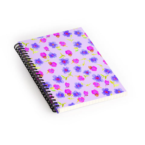 Joy Laforme Peonies And Tulips In Periwinkle Spiral Notebook