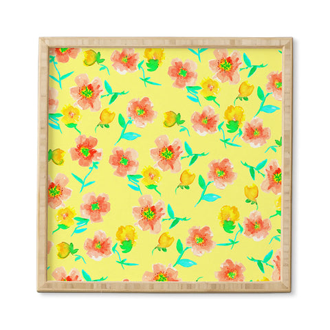 Joy Laforme Peonies And Tulips In Yellow Framed Wall Art