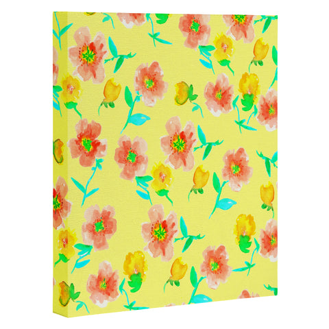 Joy Laforme Peonies And Tulips In Yellow Art Canvas