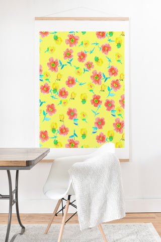 Joy Laforme Peonies And Tulips In Yellow Art Print And Hanger