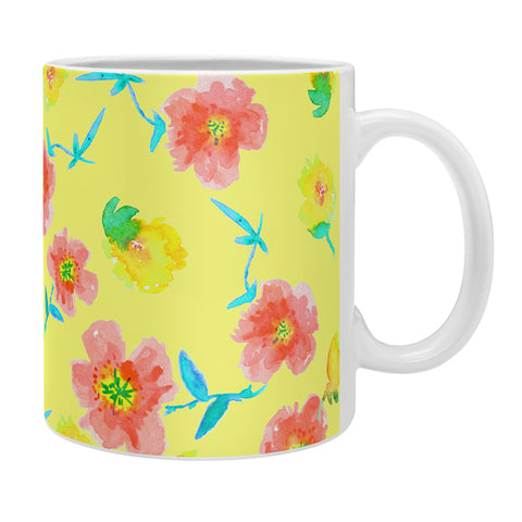 Joy Laforme Peonies And Tulips In Yellow Coffee Mug