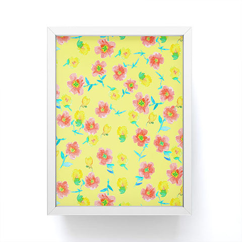 Joy Laforme Peonies And Tulips In Yellow Framed Mini Art Print