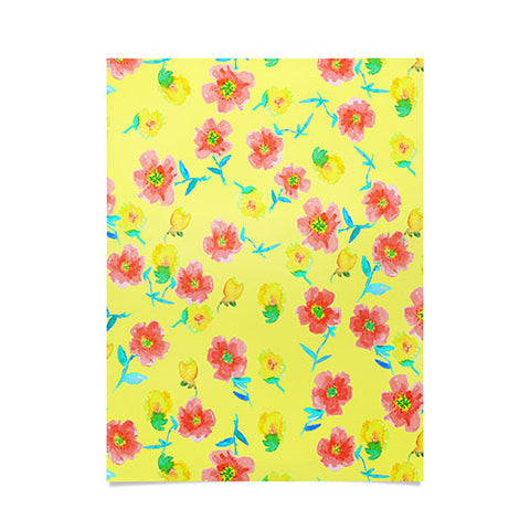 Joy Laforme Peonies And Tulips In Yellow Poster