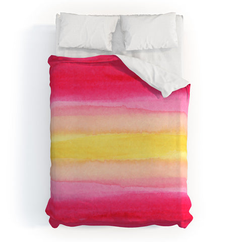 Joy Laforme Pink And Yellow Ombre Duvet Cover