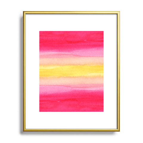 Joy Laforme Pink And Yellow Ombre Metal Framed Art Print