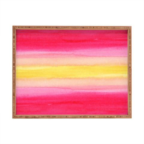 Joy Laforme Pink And Yellow Ombre Rectangular Tray