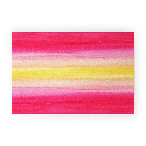 Joy Laforme Pink And Yellow Ombre Welcome Mat