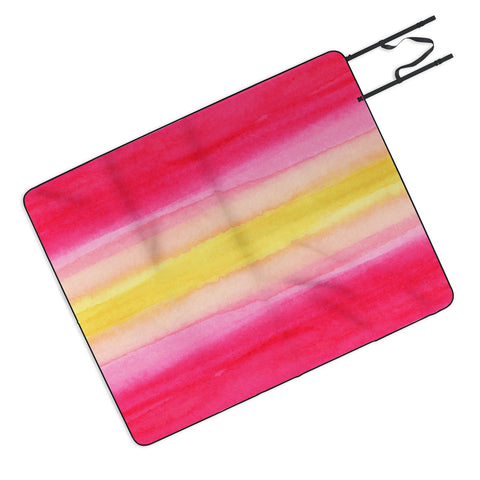 Joy Laforme Pink And Yellow Ombre Picnic Blanket