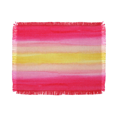 Joy Laforme Pink And Yellow Ombre Throw Blanket