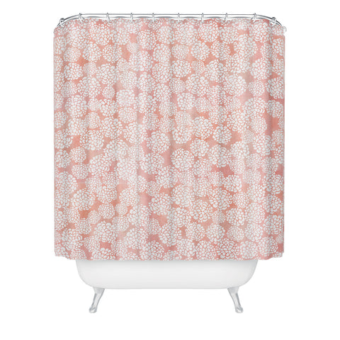 Joy Laforme Pink Dahlias Shower Curtain