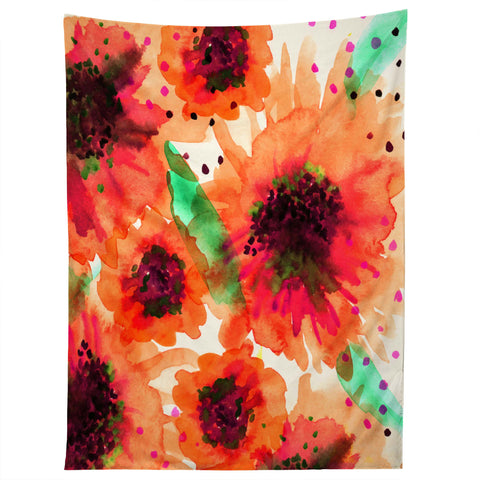 Joy Laforme Poppies In Red Tapestry