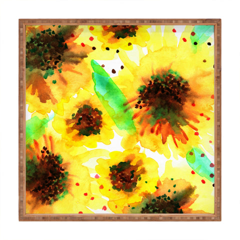 Joy Laforme Poppies in Yellow Square Tray