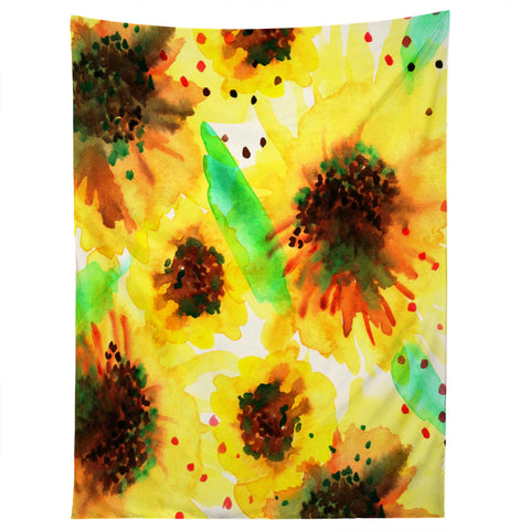 Joy Laforme Poppies in Yellow Tapestry
