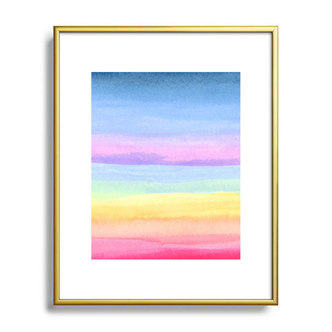 Joy Laforme Rainbow Ombre Metal Framed Art Print