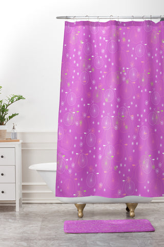Joy Laforme Ride My Bicycle In Purple Shower Curtain And Mat