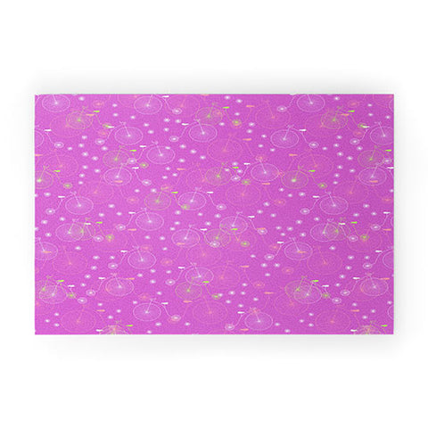 Joy Laforme Ride My Bicycle In Purple Welcome Mat