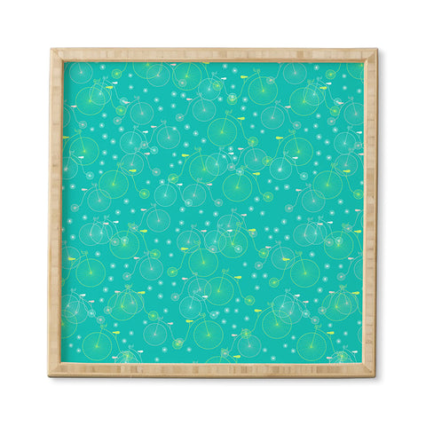 Joy Laforme Ride My Bicycle In Turquoise Framed Wall Art