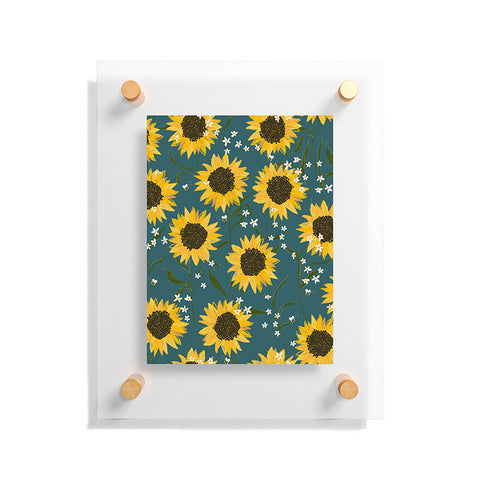 Joy Laforme Summer Garden Sunflowers Floating Acrylic Print