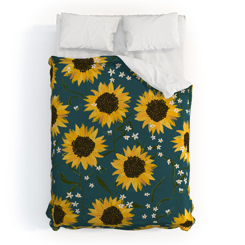 Joy Laforme Summer Garden Sunflowers Duvet Cover