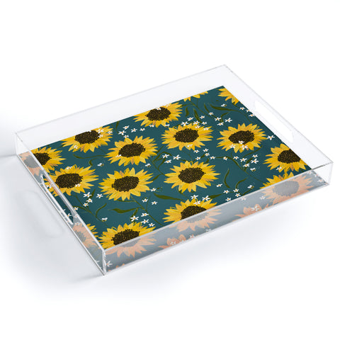 Joy Laforme Summer Garden Sunflowers Acrylic Tray
