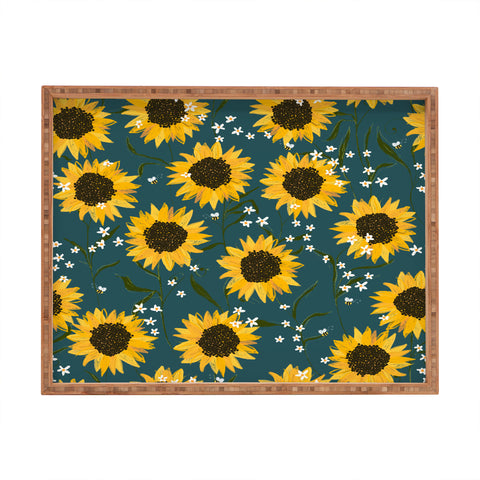 Joy Laforme Summer Garden Sunflowers Rectangular Tray