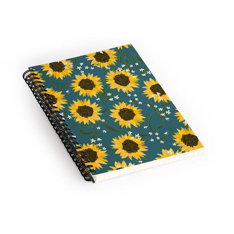 Joy Laforme Summer Garden Sunflowers Spiral Notebook